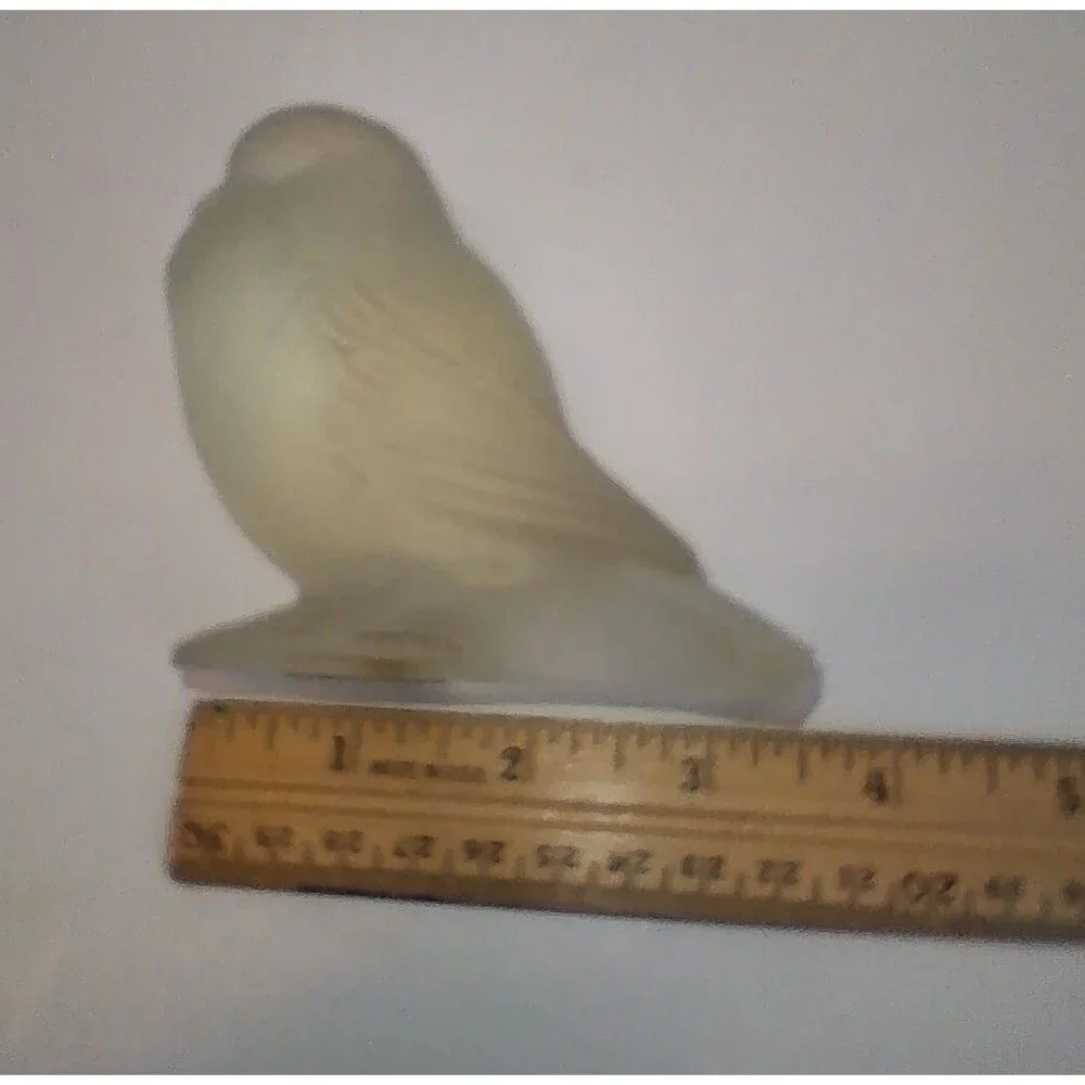 VTG Frosted Glass Bird Figurines Set of 4 Dove Sparrow Pigeon Art Glass 1960-80s